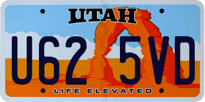 UT license plate U625VD