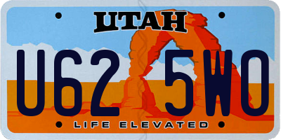 UT license plate U625WO