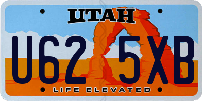 UT license plate U625XB