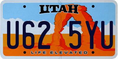 UT license plate U625YU