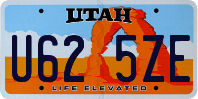 UT license plate U625ZE