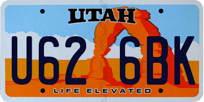 UT license plate U626BK
