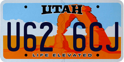 UT license plate U626CJ