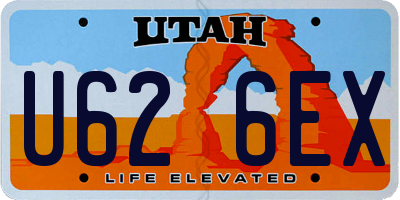 UT license plate U626EX