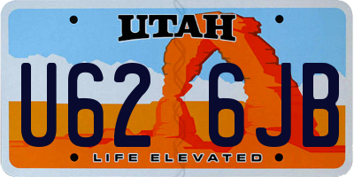 UT license plate U626JB