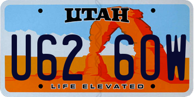 UT license plate U626OW