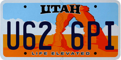 UT license plate U626PI