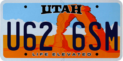 UT license plate U626SM