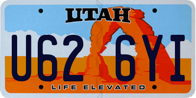 UT license plate U626YI