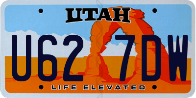 UT license plate U627DW
