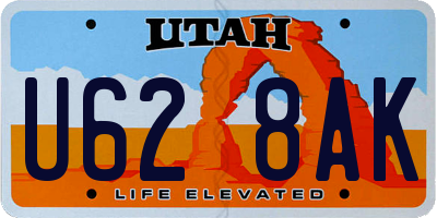 UT license plate U628AK