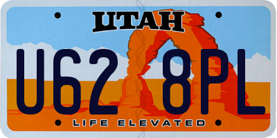 UT license plate U628PL