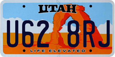UT license plate U628RJ