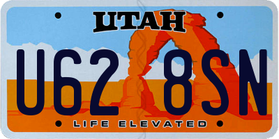 UT license plate U628SN