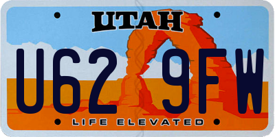 UT license plate U629FW