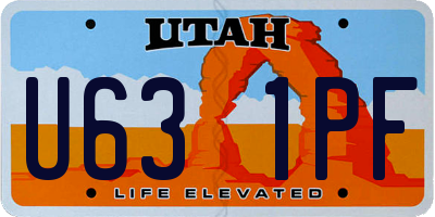 UT license plate U631PF