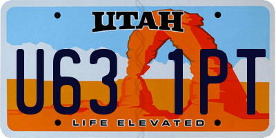 UT license plate U631PT