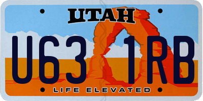 UT license plate U631RB