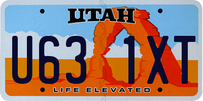 UT license plate U631XT