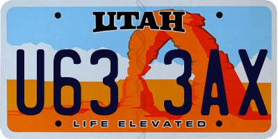 UT license plate U633AX