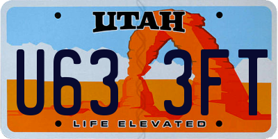UT license plate U633FT