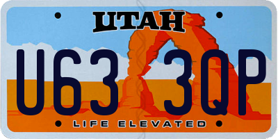 UT license plate U633QP