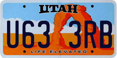 UT license plate U633RB