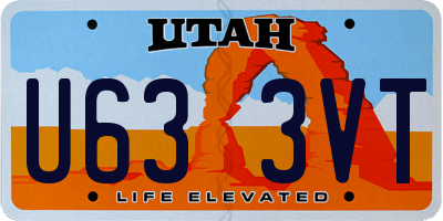 UT license plate U633VT