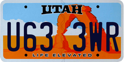 UT license plate U633WR
