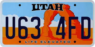 UT license plate U634FD
