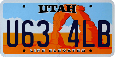 UT license plate U634LB