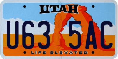 UT license plate U635AC