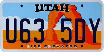UT license plate U635DY