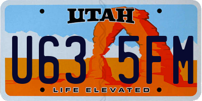 UT license plate U635FM