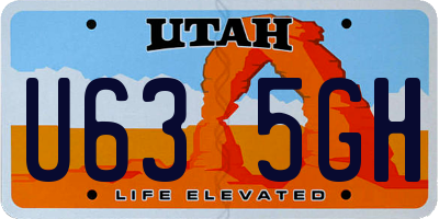 UT license plate U635GH