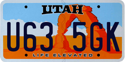 UT license plate U635GK