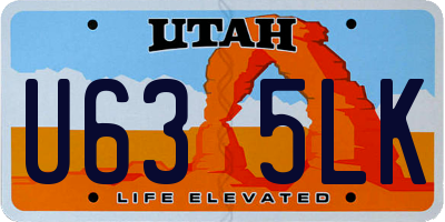 UT license plate U635LK