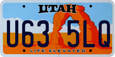 UT license plate U635LQ