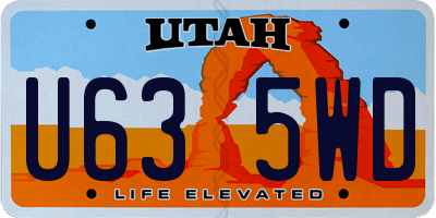 UT license plate U635WD