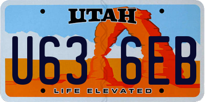 UT license plate U636EB