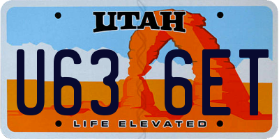 UT license plate U636ET