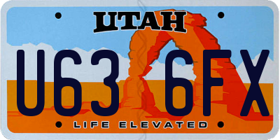 UT license plate U636FX