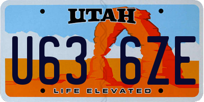 UT license plate U636ZE
