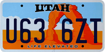 UT license plate U636ZT