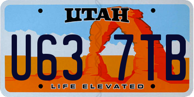 UT license plate U637TB