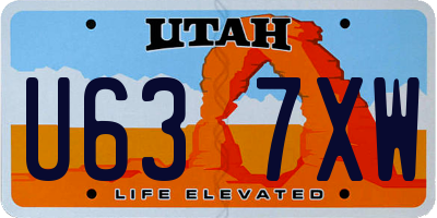 UT license plate U637XW