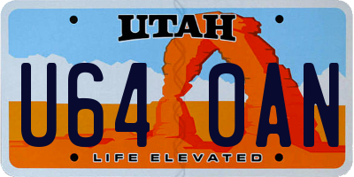 UT license plate U640AN