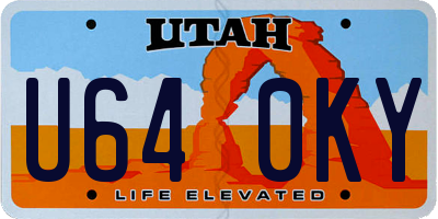UT license plate U640KY
