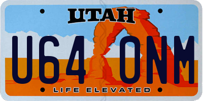 UT license plate U640NM