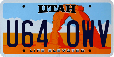 UT license plate U640WV